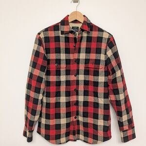 J. Crew Red and Black Checkered Outerwear